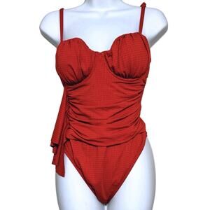 Rhode x Target One Piece Swimsuit 12-14 Shaped Padded Cups Tie Accent Ruched